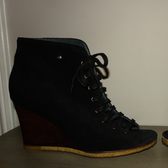 UGG Shoes - ๐ UGG black peep toe lace up heels UGG Shoes - ๐ UGG black peep toe lace up heels